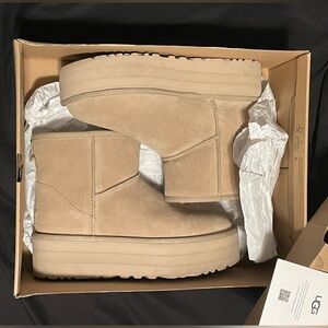MINI UGG PLATFORM BOOTS MUSTARD SEED